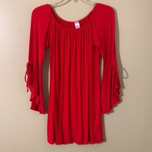 Pink Coconut Red Blouse Size S/M